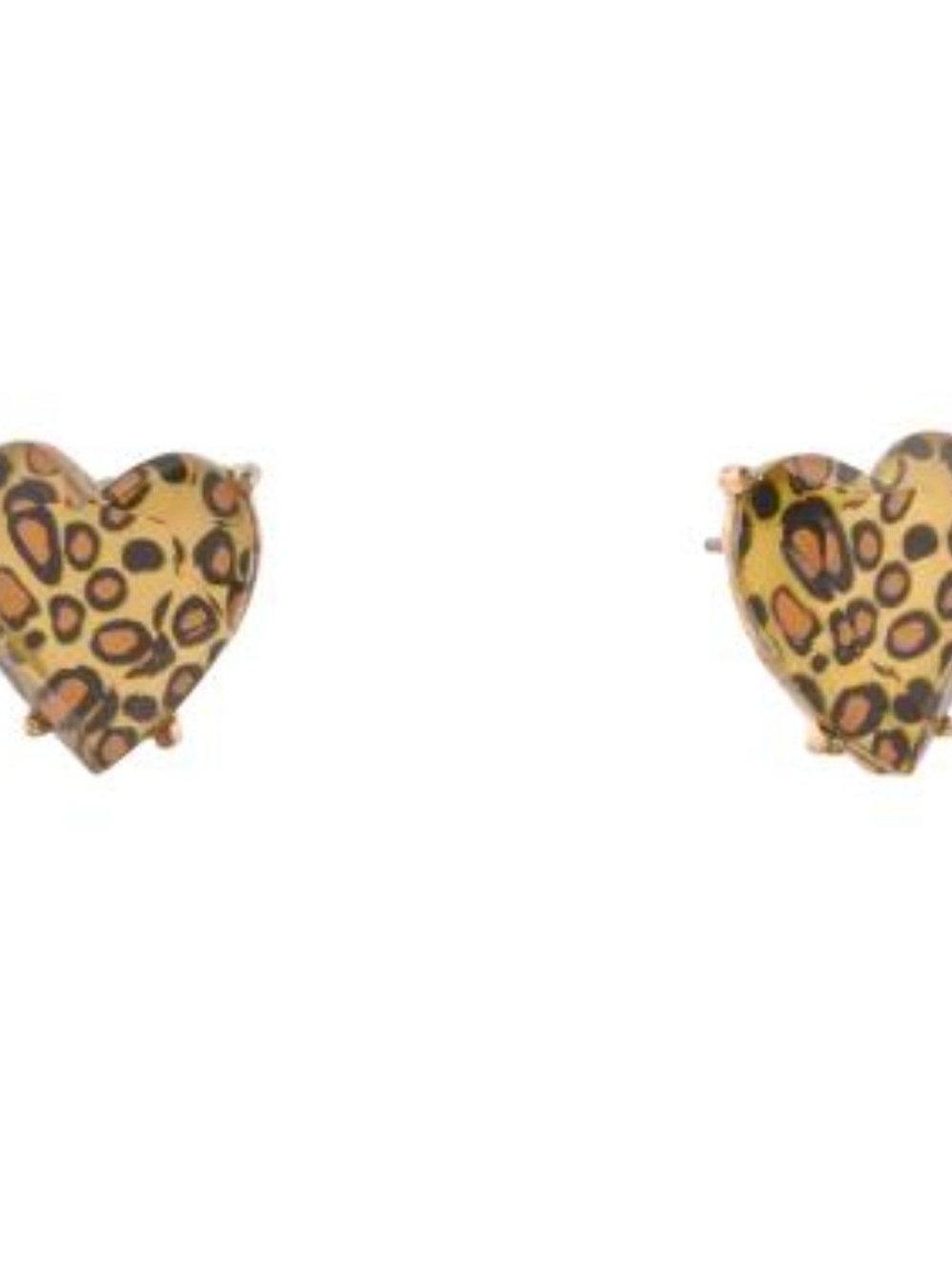 🤎▪️Betsey Johnson▪️ Leopard Heart Stud Earrings - Gold and Brown